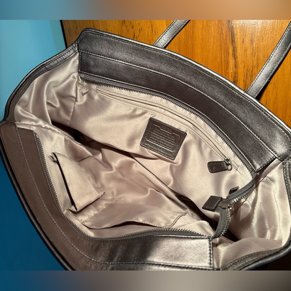 Coach Taylor Alexis Carryall Satchel Gunmetal Gray Snake Print Tote Bag F26034 - Picture 5 of 17